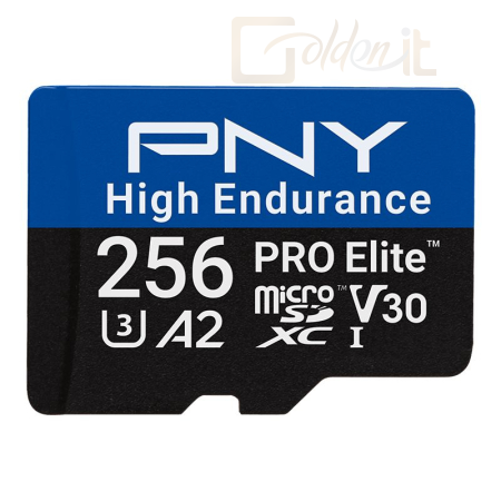 USB Ram Drive PNY 256GB microSDXC Pro Elite High Endurance Class 10 U3 V30 A2 + adapterrel - P-SDU256V32100PHE-GE