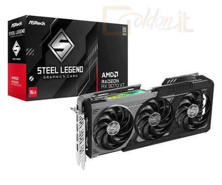 Videókártya ASRock Radeon RX9070 XT Steel Legend Dark 16GB - 90-GA5VZZ-00UANF