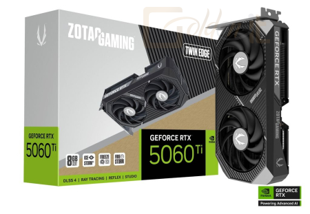 Videókártya Zotac GeForce RTX5060 Ti 8GB DDR7 Twin Edge - ZT-B50610E-10M