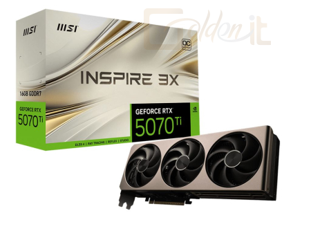 Videókártya Msi RTX5070 TI 16G INSPIRE 3X OC - RTX 5070 TI 16G INSPIRE 3X OC