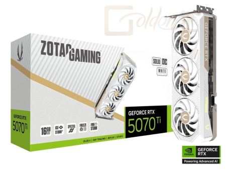 Videókártya Zotac GeForce RTX5070 TI 16GB GDDR7 Solid Core OC White Edition - ZT-B50710Q2-10P