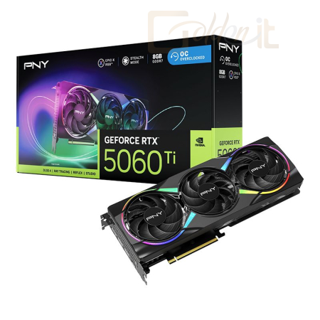Videókártya PNY GeForce RTX5060 TI 8GB DDR7 ARGB OC - VCG5060T8TFXXPB1-O