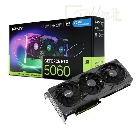 Videókártya PNY GeForce RTX5060 8GB DDR7 ARGB OC - VCG50608TFXXPB1-O
