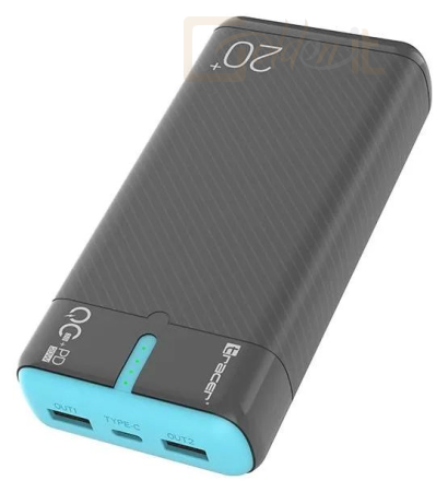 Powerbank vésztöltők Tracer EnerGen 20000mAh PowerBank Black/Blue - TRABAT47517