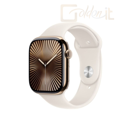 Okosóra Apple Watch S10 Cellular 46mm Gold Titanium Case with Starlight Sport Band M/L - MWYY3
