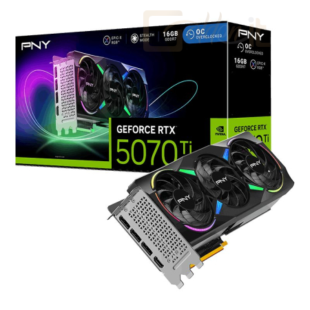 Videókártya PNY RTX5070 TI 16GB DDR7 ARGB EPIC-X RGB - VCG5070T16TFXXPB1-O