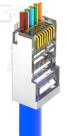 Hálózati eszközök Nestron Árnyékolt RJ45 csatlakozó; Cat6; átfűzhető; fali és patch kábelekhez; 100 db/csomag - NPN-RJ45-1C6PTSF-PC100