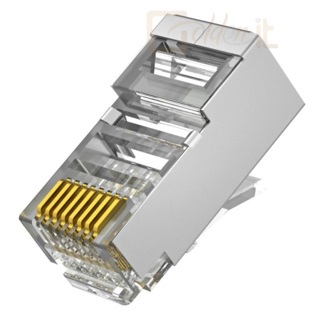 Hálózati eszközök Nestron Árnyékolt RJ45 csatlakozó; Cat6; fali és patch kábelekhez; 10 db/csomag - NPN-RJ45-1C6SF-PC10