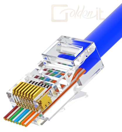 Hálózati eszközök Nestron UTP RJ45 csatlakozó; Cat5e; átfűzhető; fali és patch kábelekhez; 100 db/csomag - NPN-RJ45-1C5PTU-PC100