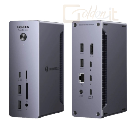 Notebook kiegészitők UGREEN Revodok Max 213 USB-C Hub 13-in-1 Docking Station Grey - 25054EU