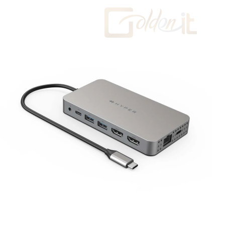 Notebook kiegészitők Targus HyperDrive Dual 4K HDMI 10-in-1 USB-C Hub For M1/M2/M3 MacBooks Silver - HDM1H-GL