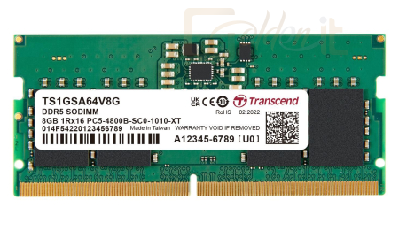 RAM - Notebook Transcend 8GB DDR5 4800Mhz SODIMM - TS1GSA64V8G