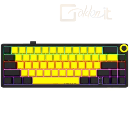 Billentyűzet LORGAR KBP70MW Wireless Mechanical Gaming Keyboard Black/Yellow US - LRG-KBP70MW-YL-US