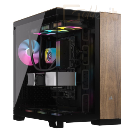 Ház Corsair 6500X Tempered Glass Black/Walnut Wood - CC-9011282-WW