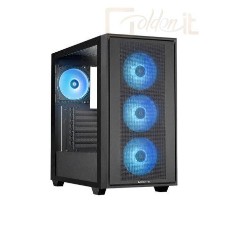 Ház Chieftec Hunter 3 Tempered Glass Black - GS-03B-OP