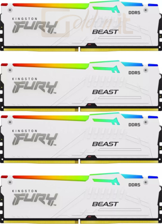 RAM Kingston 64GB DDR5 5600MHz Kit(4x16GB) Fury Beast RGB White - KF556C40BWAK4-64