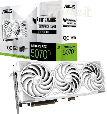 Videókártya Asus TUF-RTX5070TI-O16G-BTF-WHITE - TUF-RTX5070TI-O16G-BTF-WHITE