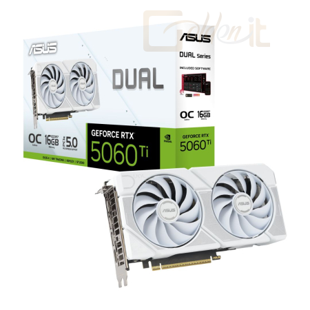 Videókártya Asus DUAL-RTX5060TI-O16G-WHITE - 90YV0MH6-M0NA00