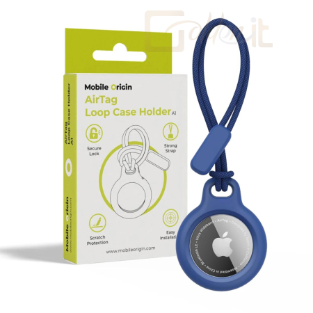 Okostelefon kiegészítő Mobile Origin Airtag Loop Case Holder A1 Blue - MO-ALCH-BLU-A1