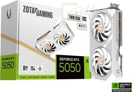 Videókártya Zotac GeForce RTX5050 8GB DDR6 Twin Edge OC White - ZT-B50500Q-10M