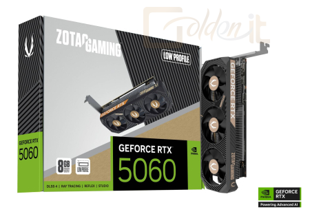 Videókártya Zotac GeForce RTX5060 8GB DDR7 Low Profile - ZT-B50600L-10L