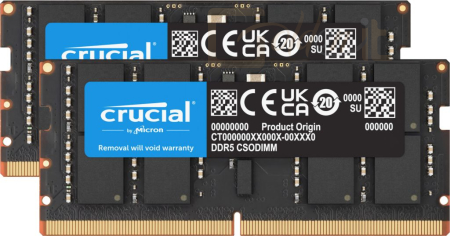 RAM - Notebook Crucial 64GB DDR5 6400MHz Kit(2x32GB) SODIMM - CT2K32G64C52CS5