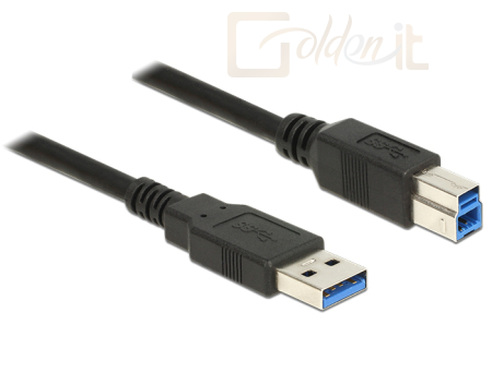 Delock USB 3.0-s kábel A-típusú csatlakozódugóval > USB 3.0-s, B-típusú csatlakozódugóval, 1,5 m