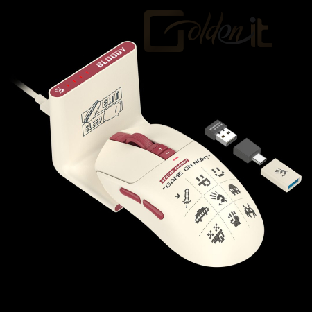 Egér A4-Tech Bloody R72 Ultra Duo Wireless Mouse Pixels Red - A4TMYS47743