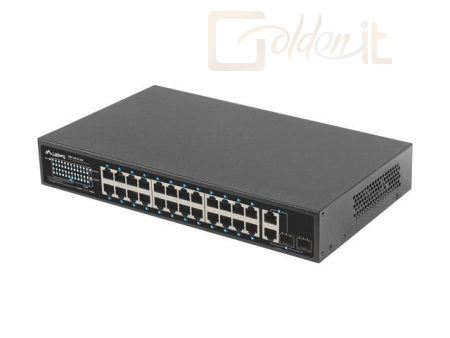Hálózati eszközök Lanberg 24X 100MB POE+/2X COMBO RACK 19