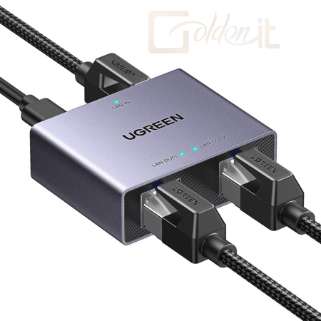Hálózati eszközök UGREEN Eternet 1 to 2 1000Mbps LAN Splitter Grey - 45311