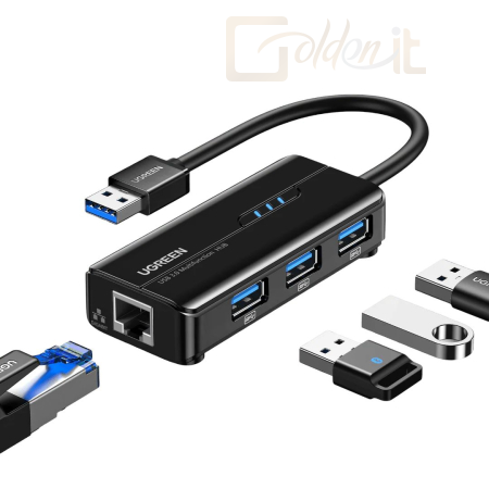 Hálózati eszközök UGREEN USB 3.0 Hub Ethernet Adapter - 20265