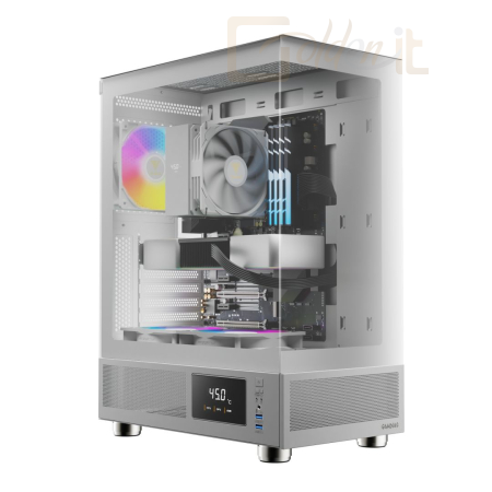 Ház Gamdias Atlas E1 ARGB Tempered Glass White - 16332-924B3-30000-G