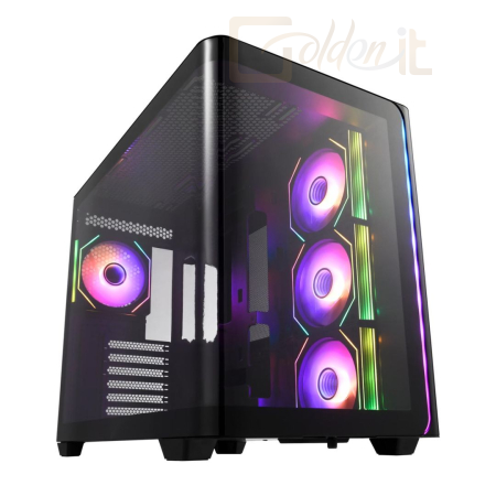 Ház FSP M580 RGB Tempered Glass Black - M580-BA