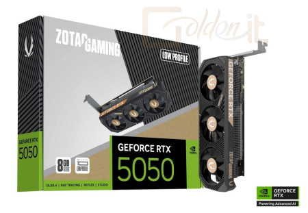 Videókártya Zotac GeForce RTX5050 8GB DDR6 Low Profile - ZT-B50500L-10L