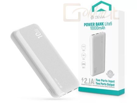 Powerbank vésztöltők Devia ST125643 Kintone Series Lite 5 10000mAh Powerbank White - ST125643
