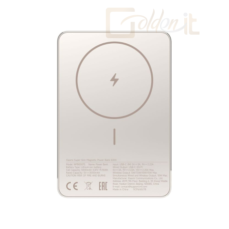 Powerbank vésztöltők Xiaomi 5000mAh PowerBank Super Slim Magnetic Gold - BHR08PLGL