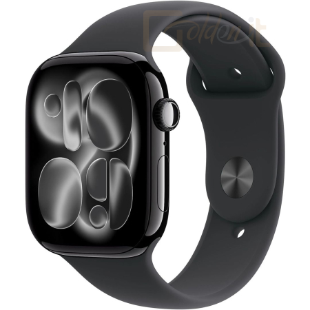 Okosóra Apple Watch S11 GPS 46mm Jet Black Aluminium Case with Black Sport Band S/M - MEUW4