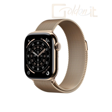 Okosóra Apple Watch S11 Cellular 42mm Gold Titanium Case with Gold Milanese Loop - MF8Y4