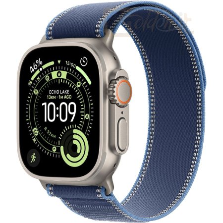 Okosóra Apple Watch Ultra 3 Cellular 49mm Natural Titanium Case with Blue/Bright Blue Trail Loop M/L - MEWU4