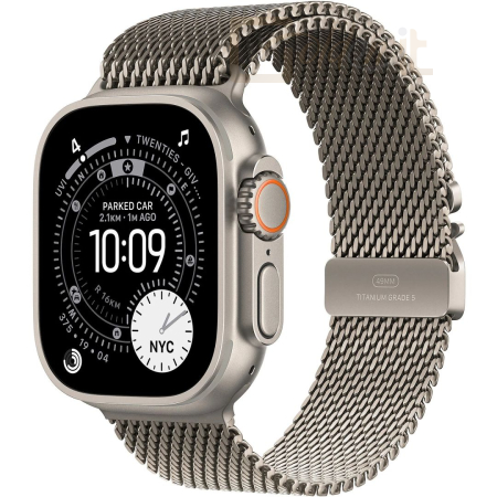 Okosóra Apple Watch Ultra 3 Cellular 49mm Natural Titanium Case with Natural Titanium Milanese Loop Medium - MEWY4