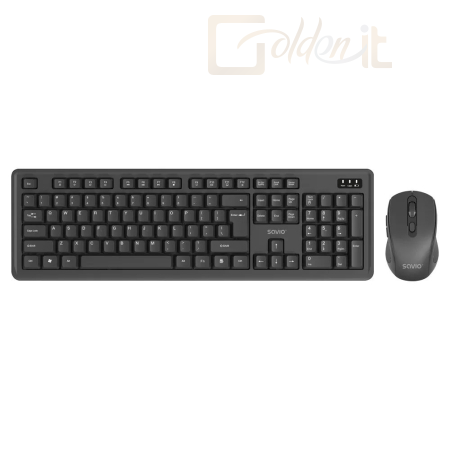Billentyűzet Savio KB-03 Wireless keyboard and mouse set Black US - SAVKB-03