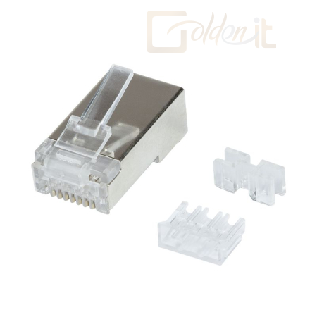 Hálózati eszközök Logilink RJ45 modular plug Cat.6A for solid and stranded wires shielded with guide plate 50db - MP0070