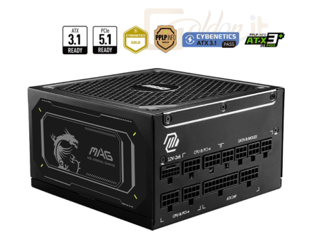Táp Msi 1000W 80+ Gold MAG A1000GL PCIE5 II - 306-7ZP9D11-CE0