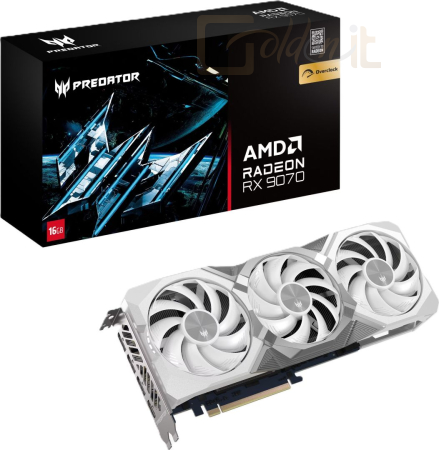 Videókártya Acer RX9070 16GB Predator BiFrost OC White - DP.Z4GWW.P02