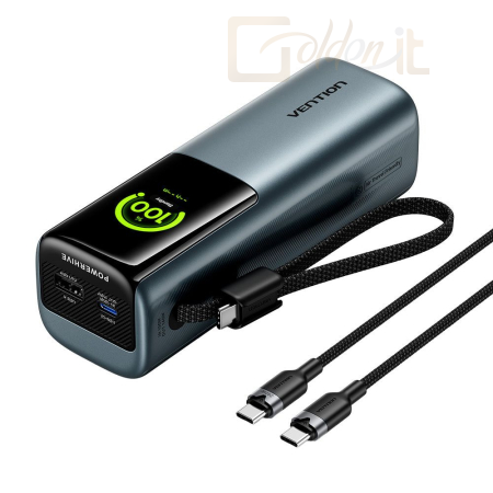 Powerbank vésztöltők Vention Powerhive 27000mAh Power bank + cable Black - FKGH0