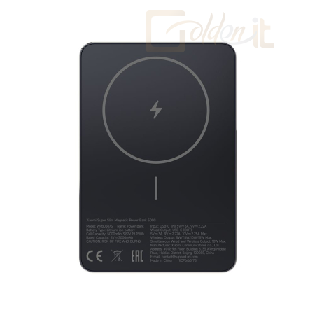 Powerbank vésztöltők Xiaomi 5000mAh PowerBank Super Slim Magnetic Black - BHR08PMGL