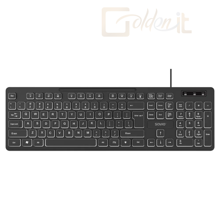 Billentyűzet Savio KB-04 Wired keyboard LED backlight Black UK - KB-04
