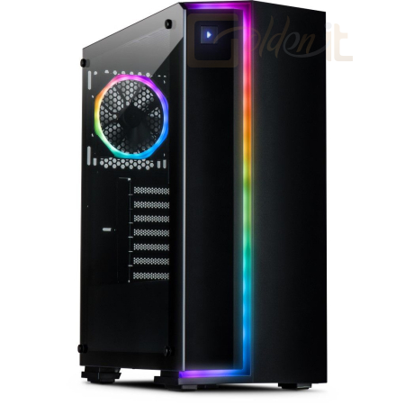 Ház Inter-Tech S-3906 Renegade RGB Tempered Glass Black - 88881273