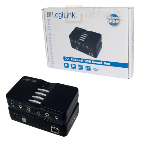 Hangkártya Logilink USB Sound Box 7.1 Channel Black - UA0099