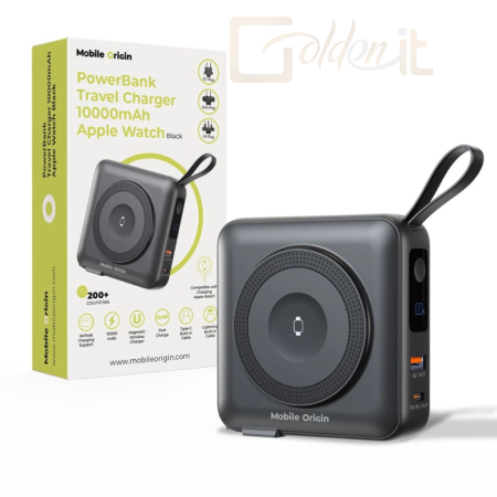 Powerbank vésztöltők Mobile Origin 10000mAh PowerBank Black - PBT-03L-BLK